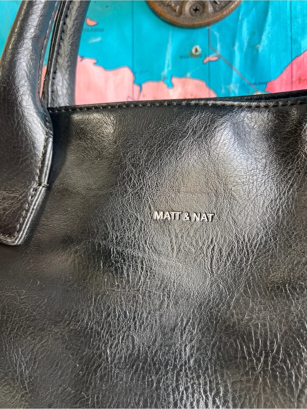 Matt & Nat Black Messenger Tote with Detachable Strap